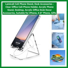 Elegant Clear Acrylic Phone Stand for 4-8'' Smartphones - Ideal Desk Accessory