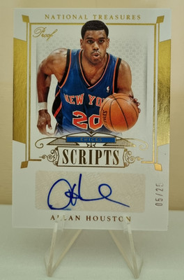 2014-15 Panini National Treasures Scripts Gold Proof Allan Houston AU SER 05/25
