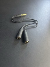 3.5mm Stereo Audio Male to 2 Female Headset Mic TRRS Y Splitter Cable Adapter