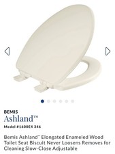 Bemis 1600E4 346 Elongated Closed Front Enameled Wood Toilet Seat In Biscuit
