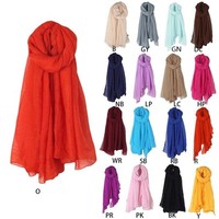 Ladies Chiffon Scarves Women Plain Neck Wrap Scarf Girls Headscarf Soft Headwrap