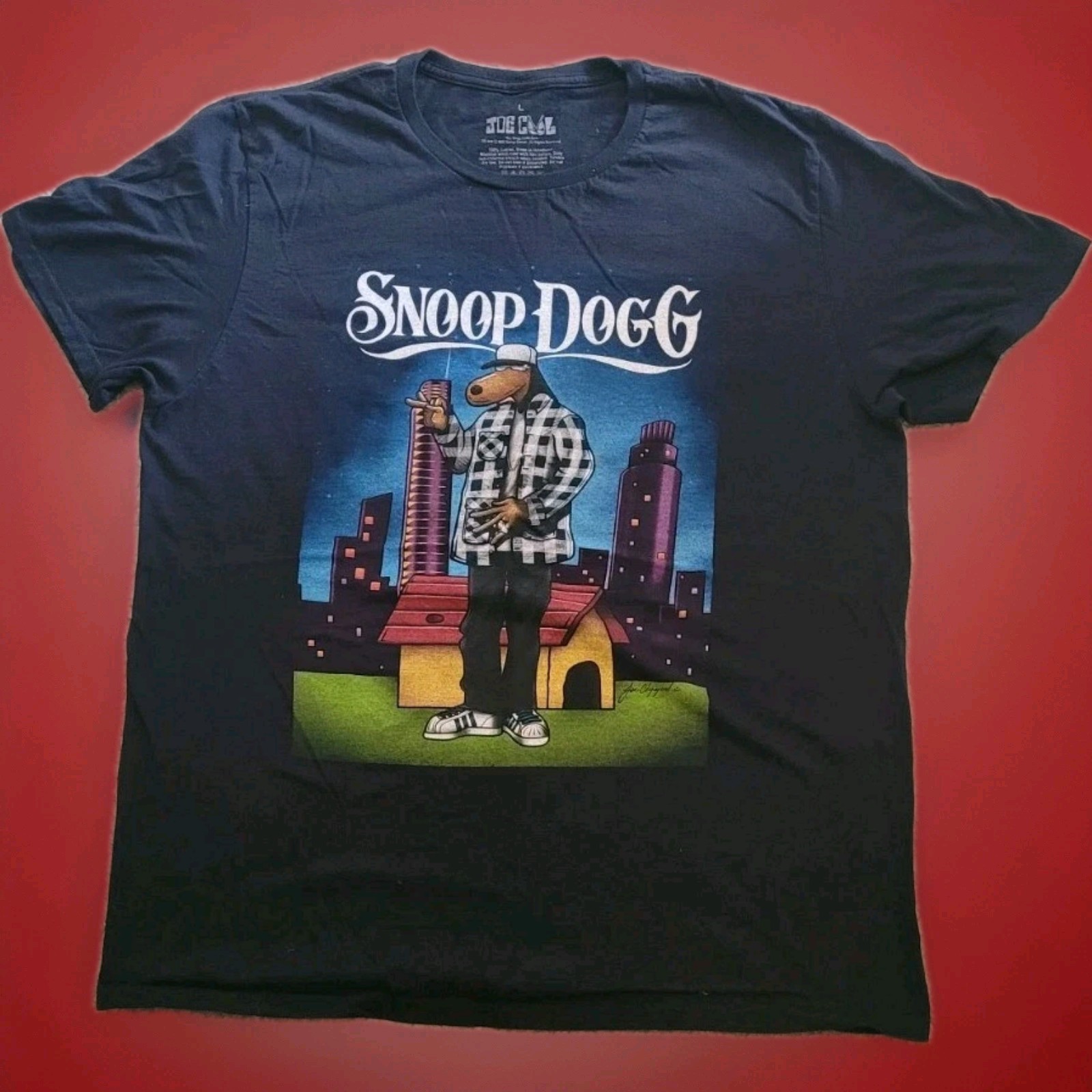 FILA 2 magliette cane Snoop taglia L cane stile padre e cane ottima grafica braccio della morte