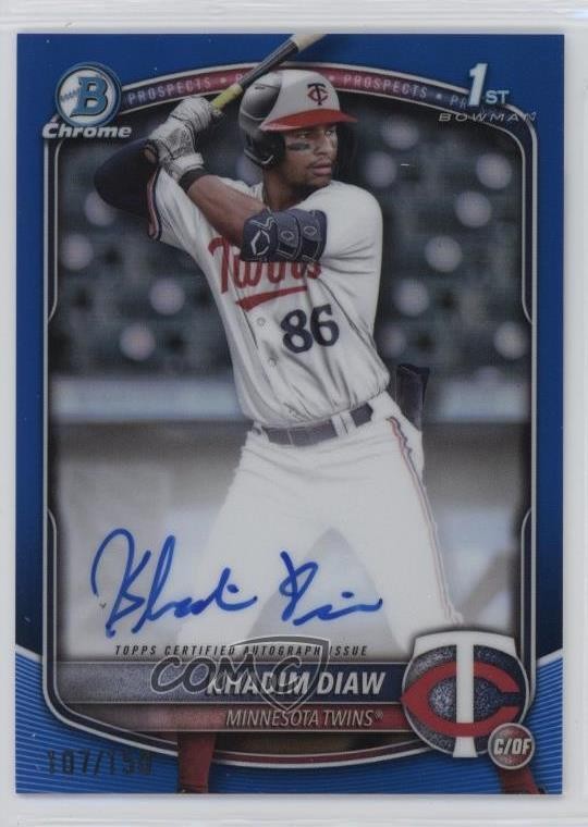 2025 Bowman Chrome Prospect Blue Refractor /150 Khadim Diaw #CPA-KDW Auto 1mq2