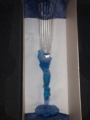 Daum France Champagne Flute Louis XV Bleu