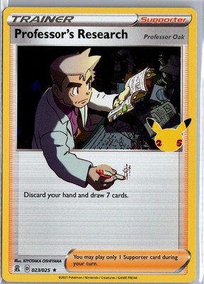 Professor's Research (Professor Oak) 023/025 Holo Celebrations Pokemon Holo MP
