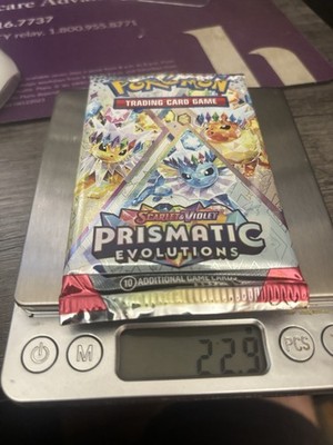 (HEAVY)  22.98g Pokémon TCG Cards Prismatic Evolutions Booster Pack Sealed  