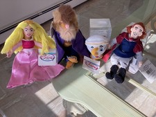 1990s VTG NWT Walt Disney Bean Bag Princess Aurora Prince Phillip Beast  Chip