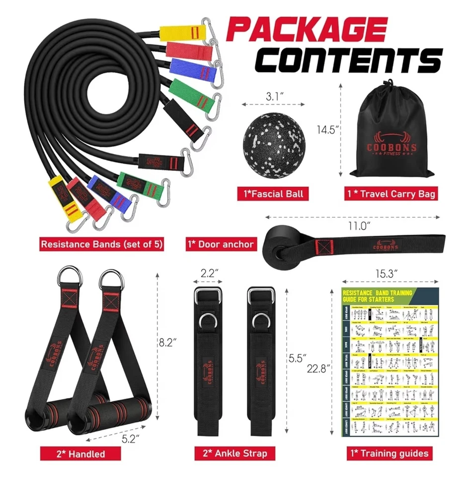 Cintas Elasticas Ejercicio Bandas Para Hacer Ejercicios Liga Resistencia 11 Peças - Imagem 3 de 4