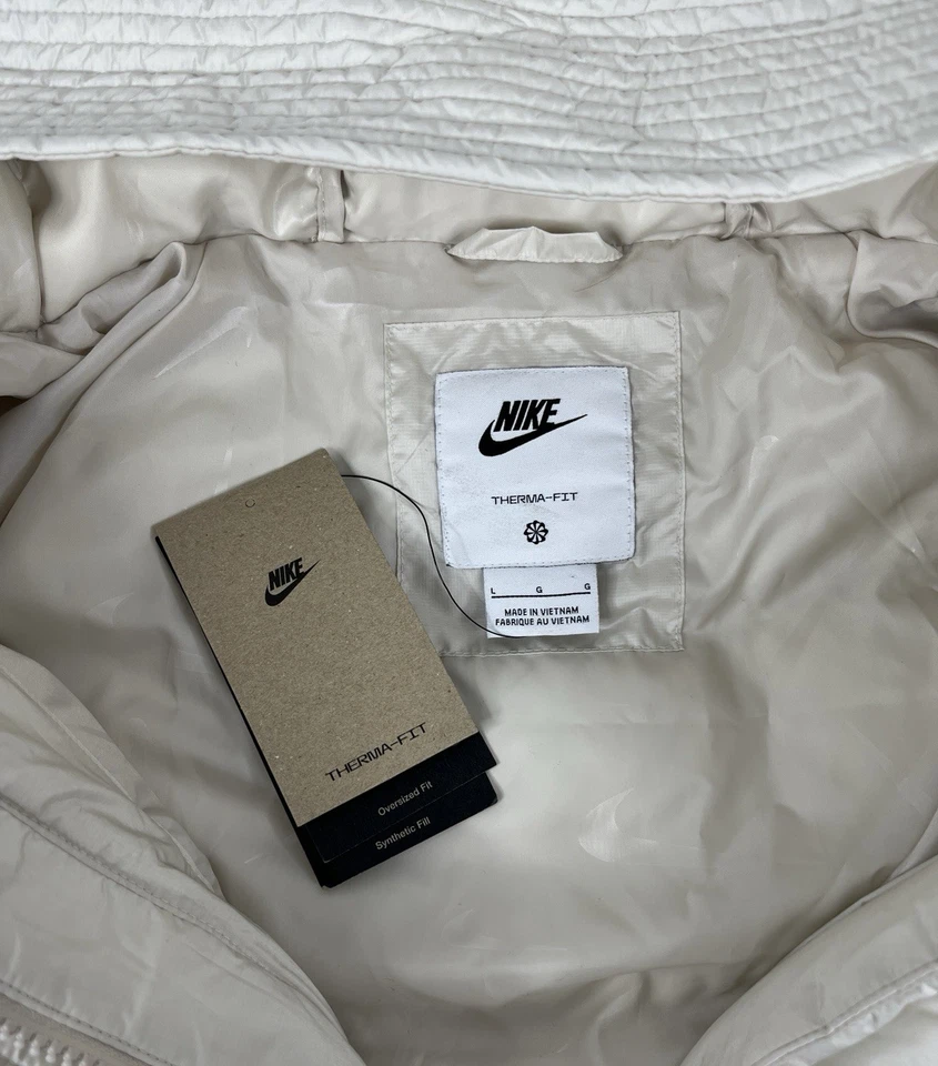 Chaqueta Nike Sportswear Swoosh Puffer PrimaLoft FB8729-104 para mujer talla grande NUEVA Foto 3 de 4