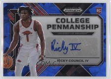 2023 Panini Prizm Draft Picks Blue Ice 57/75 Ricky Council IV #CP-RCC Auto 0z0v
