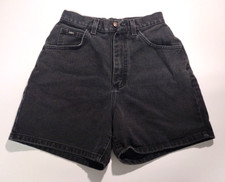 VTG Lee Original High Rise Black Denim Shorts Women s 8M 27x5.5 USA Cotton