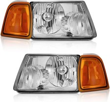Headlights Assembly for 2001-2011 ford Ranger Chrome Housing Amber Reflector L R