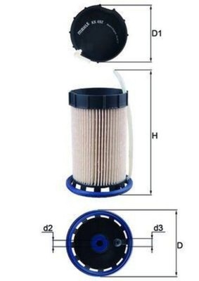 MAHLE Fuel Filter For VW AUDI SEAT SKODA Arteon Beetle Golf Alltrack 5Q0127400G