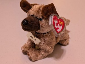 Odie the Dog - Ty Beanie Baby (Light Brown, Dark Brown, 2004, Plush Toy, MWMT, S