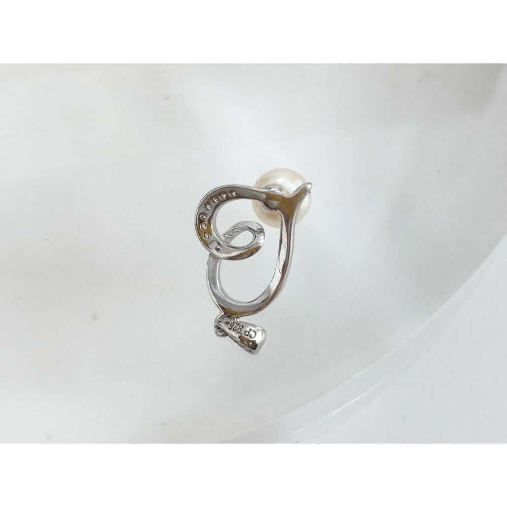 Heart Shaped Pearl Adorned Tiny Sterling Silver 9… - image 7