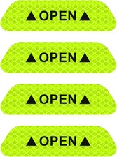 4PCS Car Door Reflective Safety Stickers, 3.6 Inch Anti-Collision Color: Green