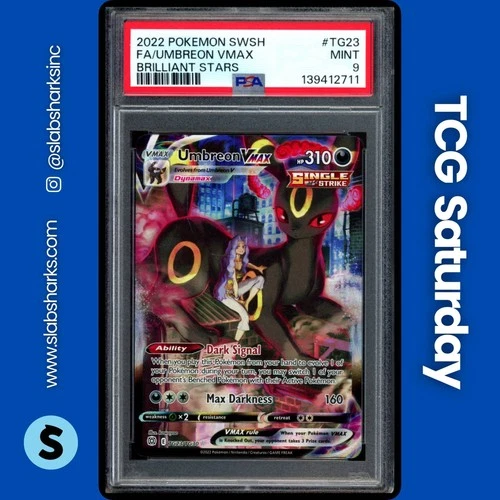 2022 POKEMON SWSH BRILLIANT STARS TRAINER GALLERY #TG23/TG30 UMBREON VMAX PSA 9