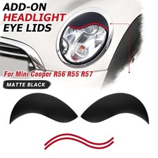 1 Pair Headlight Eyebrow Eyelids Covers Matte Black For Mini Cooper R56 R55 R57