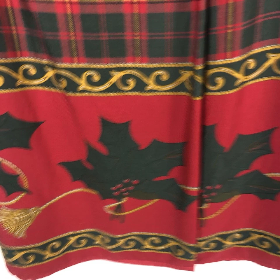 Charter Club Classics Mujer Rojo Verde A Cuadros Acebo Tema Navidad Envoltura Larga 6 Foto 3 de 4