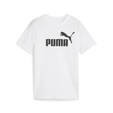 PUMA Essentials Logo Crew Neck Short Sleeve T-Shirt Youth Boys White Casual Tops