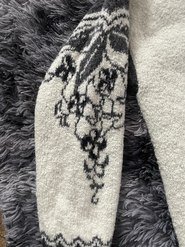 Шерстяной кардиган Harley Of Scotland свитер женский размер L белые серые металлические пуговицы - Изображение 3 из 4