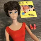 Vintage 850 Brunette Bubble Cut Barbie Doll W Swimsuit & Shoes - 1963 Original