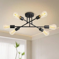 Sputnik Chandelier,6-Light Ceiling Light, Dining Room Light Fixture with E26 ...