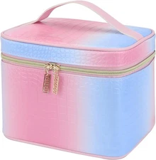 Travel Makeup Bag for Women, Water-resistant Cosmetic Organizer, Cute Cow