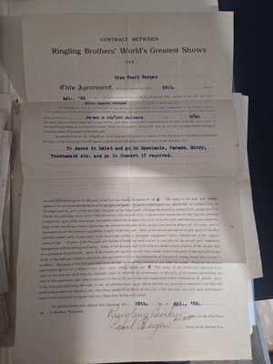 1906 Ringling Bros Contract *signed Ringling Bros*