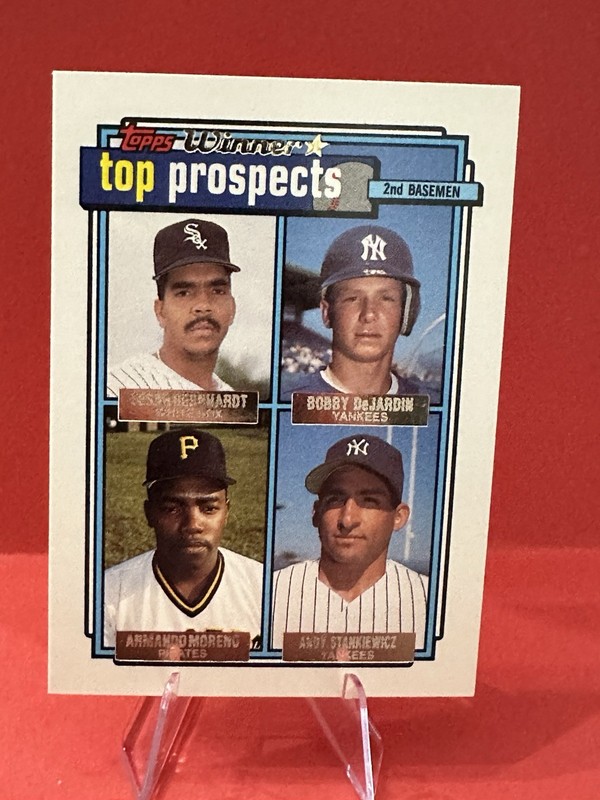 1992 Topps-Top Prospects Andy Stankiewicz, Armando Moreno, C Bernhardt #179 (RC)