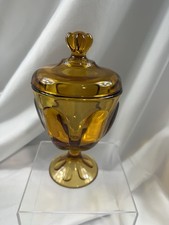 Viking Epic Glass Petal Mint Jar Amber Candy Dish