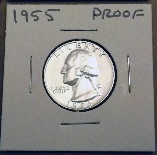 1955 Proof Washington Quarter Uncirculated 90% Silver GEM