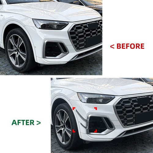 4pcs Black Front Side Air Vent Trims Cover For Audi Q5 FY Sline 2020-2024 2023 - Picture 6 of 10