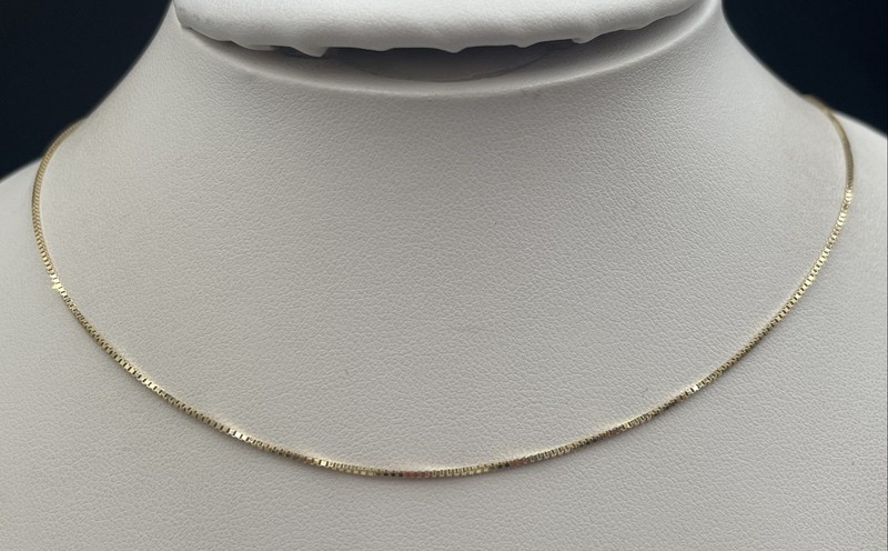 14K Gold Box Chain Necklace
