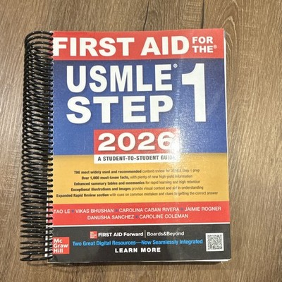 McGraw Hill First Aid USMLE Step 1 2026 Textbook Spiral Bound (Binding Error)