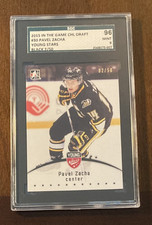 PAVEL ZACHA 2015 In The Game CHL Draft #30 Black /50 SGC 9 Boston