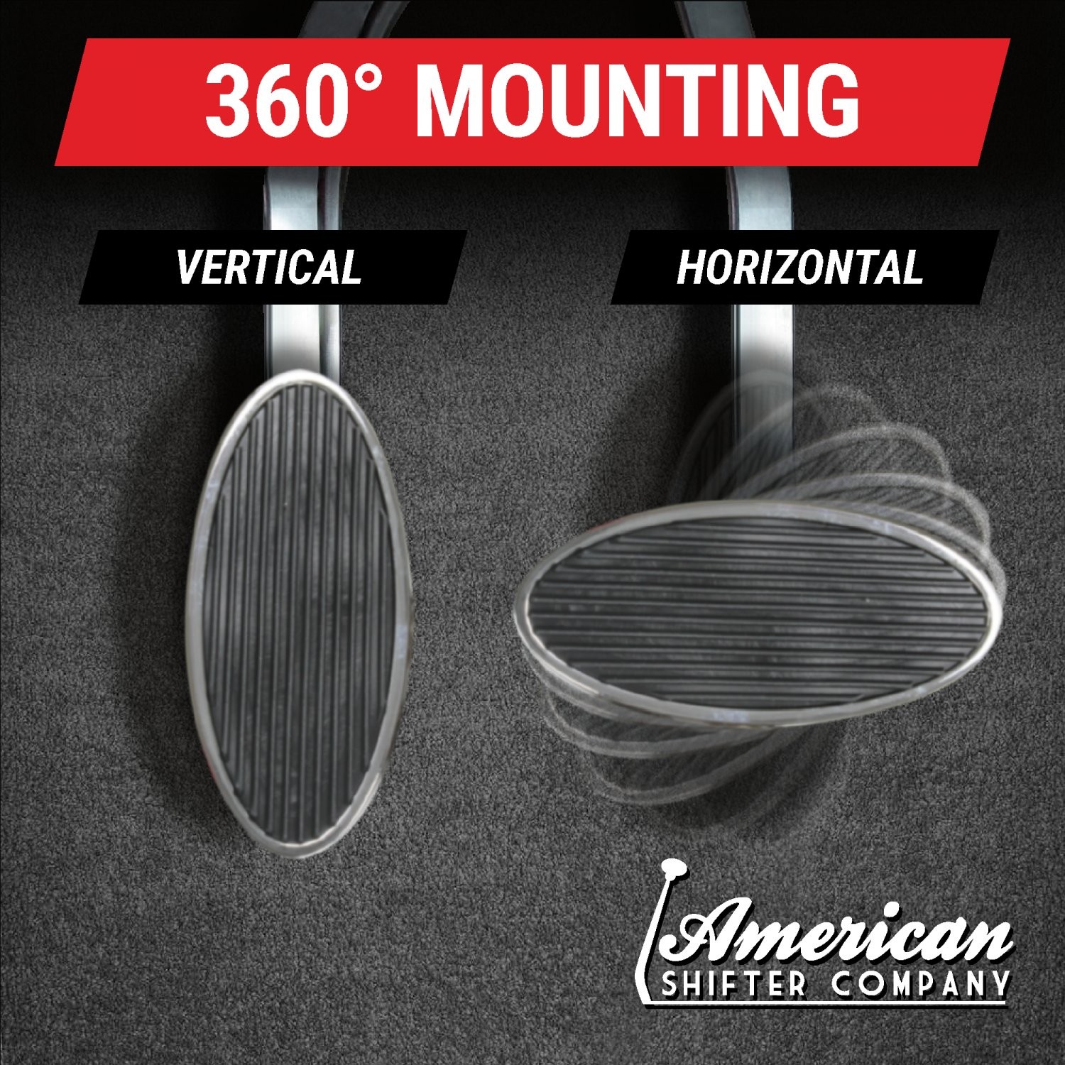 Black Billet Floor Mount Gas Pedal & 2 Small Oval Brake/Clutch Pedals 