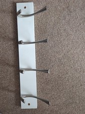 Hardware Solutions 4-Hook Rail White 450mm x 125mm Pack of 1