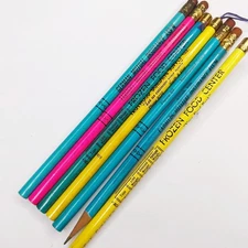 x7 MIXED LOT c1950s Neon Eye Catcher Advertising Pencils Fort Collins CO Vtg G10