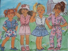 BUTTERICK 6606 GIRLS TOPS SKIRT SHORTS PANTS PATTERN SIZE 2 3 4