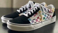 VANS Old Skool Rainbow Checkerboard Lace Up Sneakers Men's  Sz 10