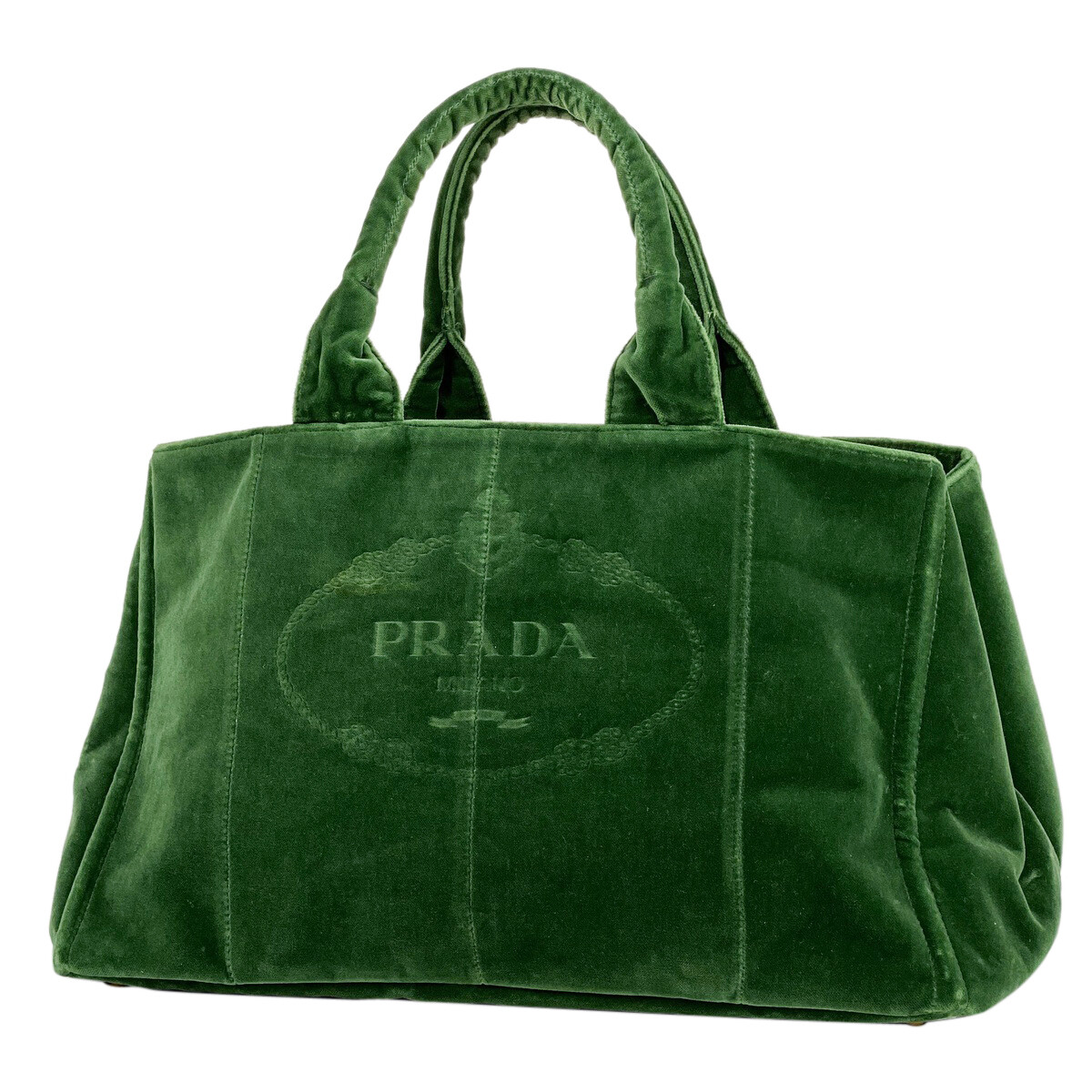 prada green velvet bag