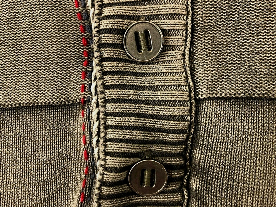 Sudadera gris impermeable para hombre talla mediana pulóver 1/4 cremallera/botones Foto 4 de 4