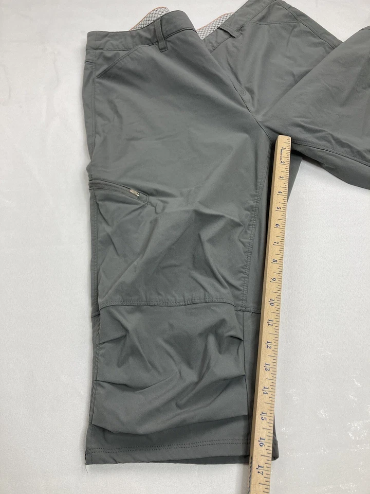 Orvis Traveling Nylon Stretch Hiking Camp Capri Cargo Pants Womens Sz 14 Gray - Image 4 of 4