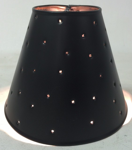 Ceiling Fan Lamp Shade Patina Finish Solid Design Rustic Hand Punched Tin Ceiling Fan Light