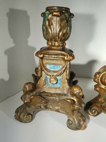 Bronze Clad Candle Holders And Center Bowl Pompeian Bronze Co. N.Y. art nouveau. - Picture 2 of 12