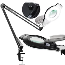 10X Magnifying Glass with Light and Stand, Nueyio 2200 Lumen Stepless Dimmable L