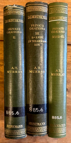 Loeb Classical Library. Demosthenes Orations II-IV. 3 vols