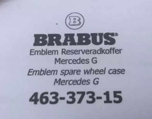 Brabus Stickers Emblems Spare wheel cover Mercedes-Benz W463 G500 G63 G65 AMG - Picture 4 of 6
