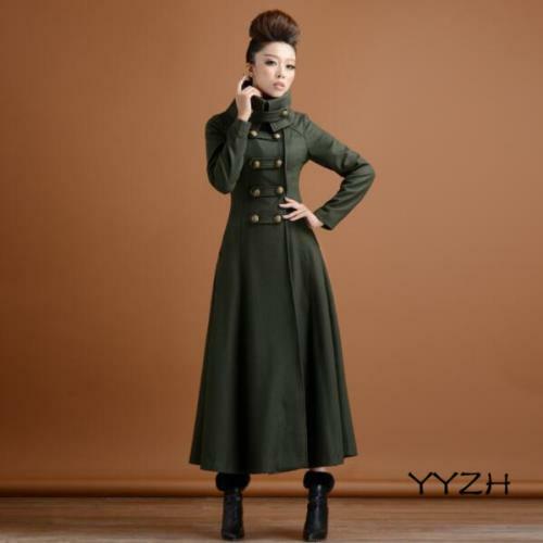 Long Trench Coat Military Army Coats 